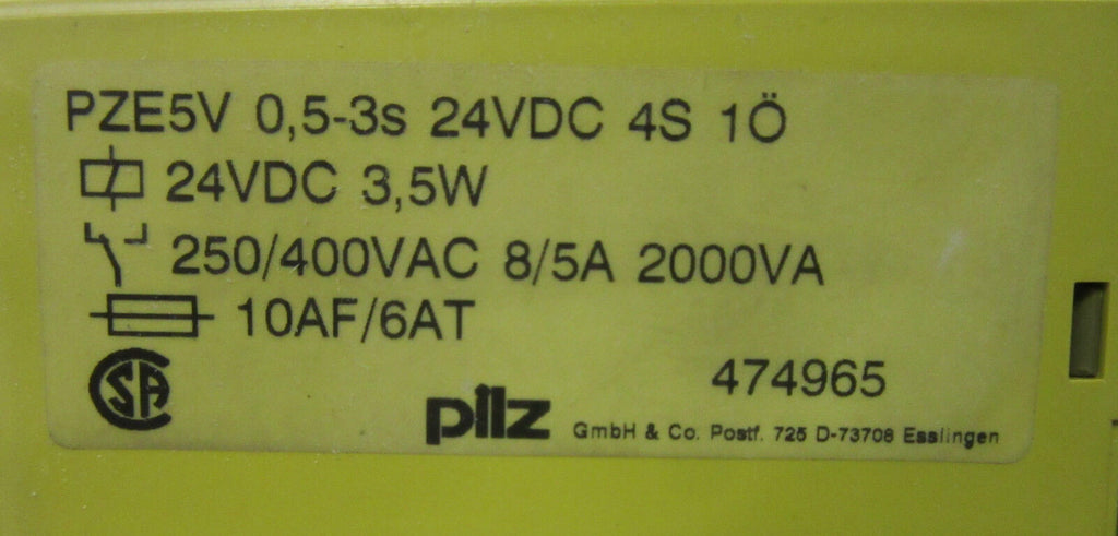Pilz PZE5V 0.5-3s 24VDC 474965 