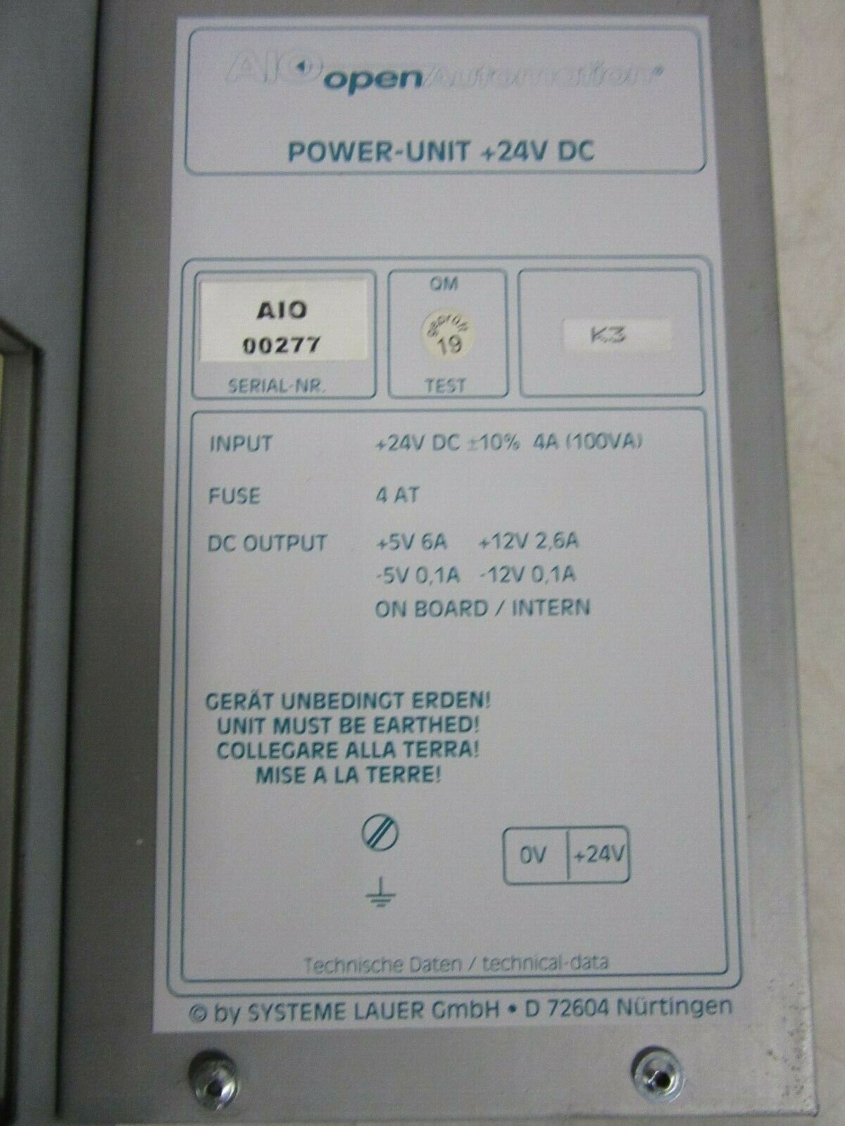 AIO openAutomation a200C5BAKP Lauer Display Operator Panel OP