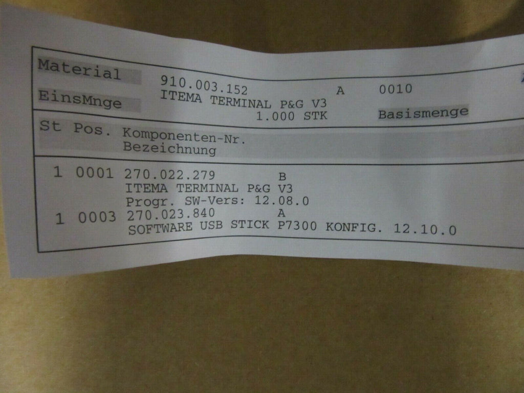 Itema Display 270.022.279 + Software USB Stick 270.023.840
