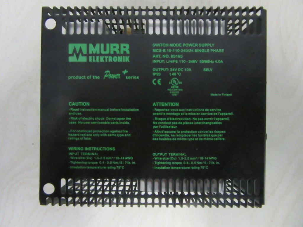 MURR Elektronik  MCS-B 10-110-240/24 Single Phase Switch Mode Power Supply 