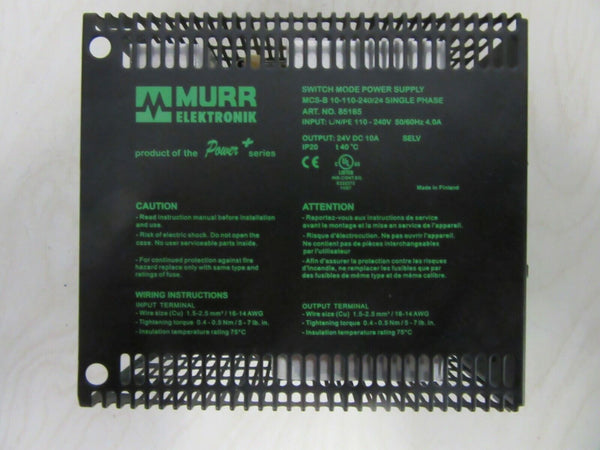 MURR Elektronik  MCS-B 10-110-240/24 Single Phase Switch Mode Power Supply 