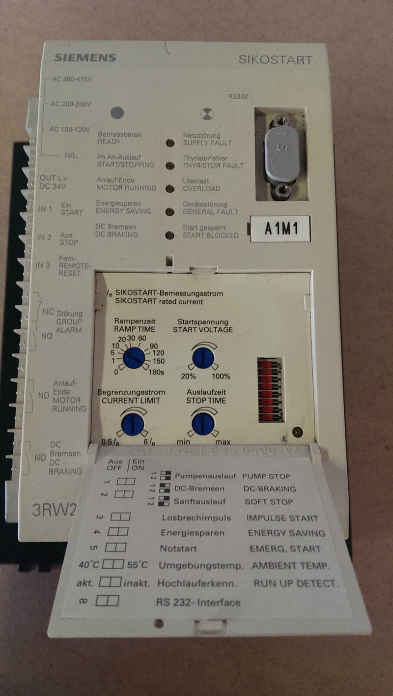 SIEMENS SIKOSTART 3RW2228-1AB15 Power Supply 