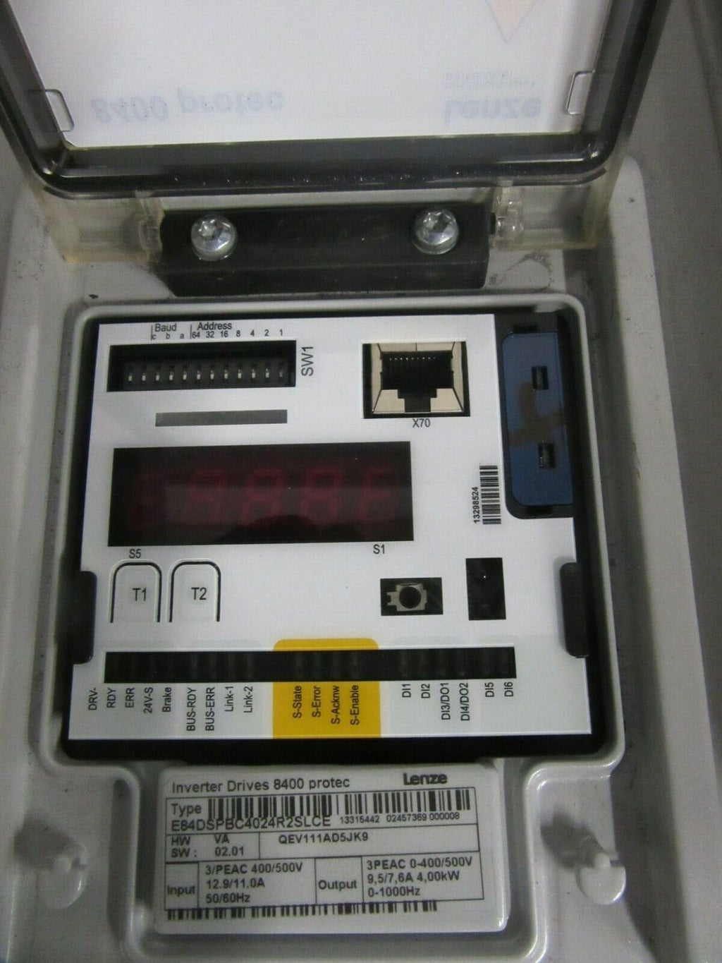 Lenze Inverter Drives 8400 protec Type E84DSPBC4024R2SLCE 4,00kW