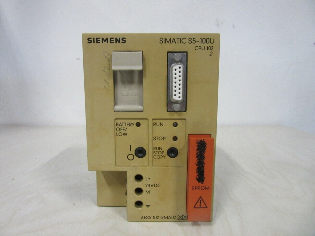 Siemens Simatic S5 6ES5 102-8MA02 E: 02 CPU 102 Simatic S5-100U + 6ES5 375-0LA15
