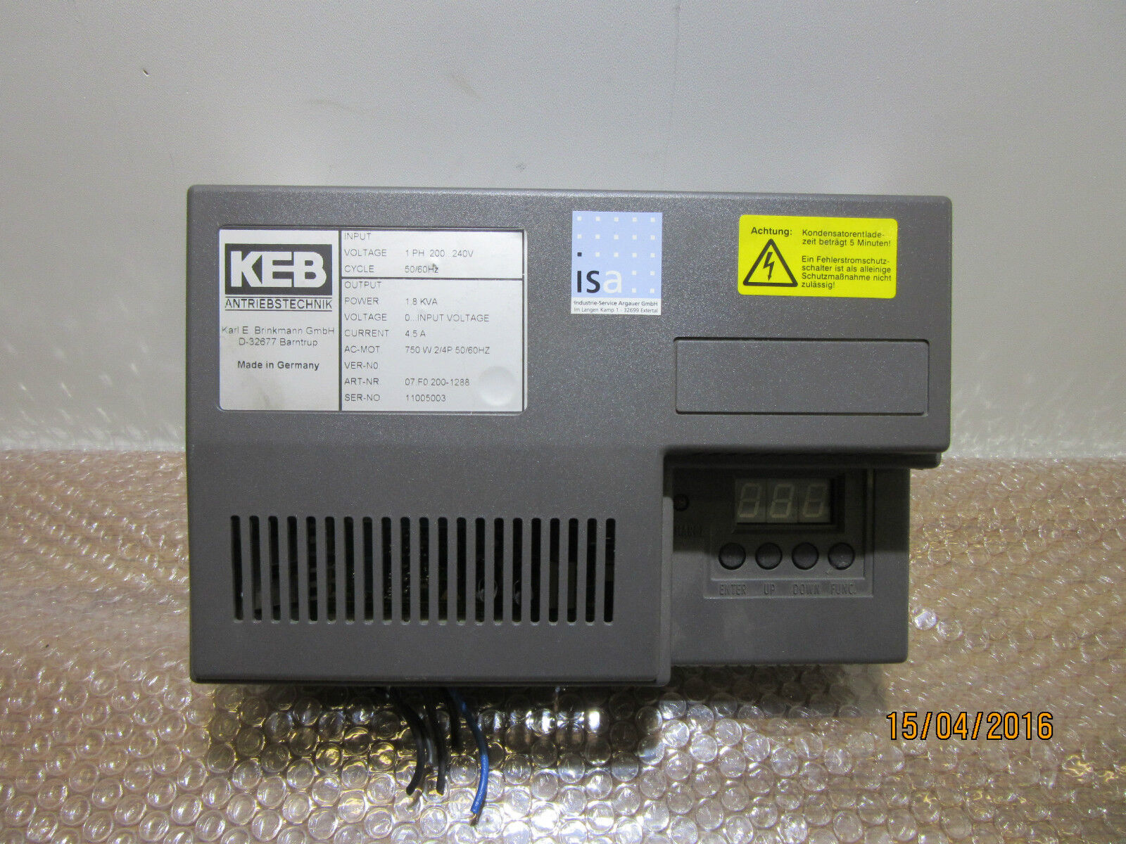 KEB 07.F0.200-1288 | Frequenzumrichter | 1,8 KVA | 0.75kW