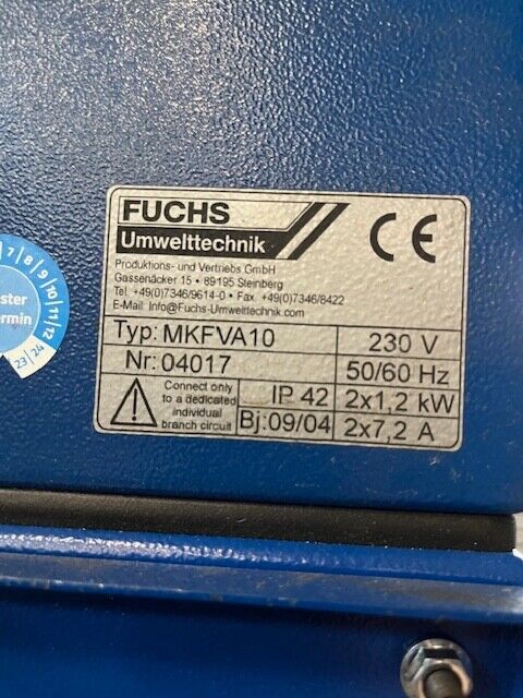 Fuchs Umwelttechnik Filtergerät Typ MKFVA10  MKF103
