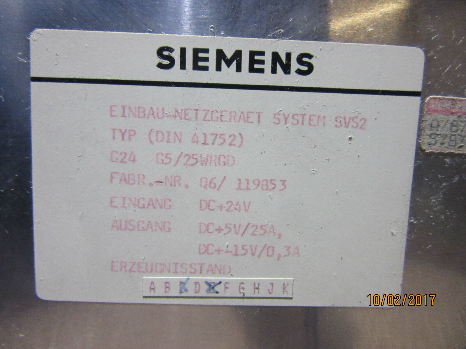 Siemens 6EV3054-0FC G24 G5/25 WRGD -used-