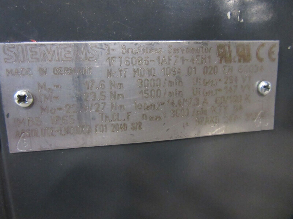 Siemens 1FT6086-1AF71-4EH1 Servomotor