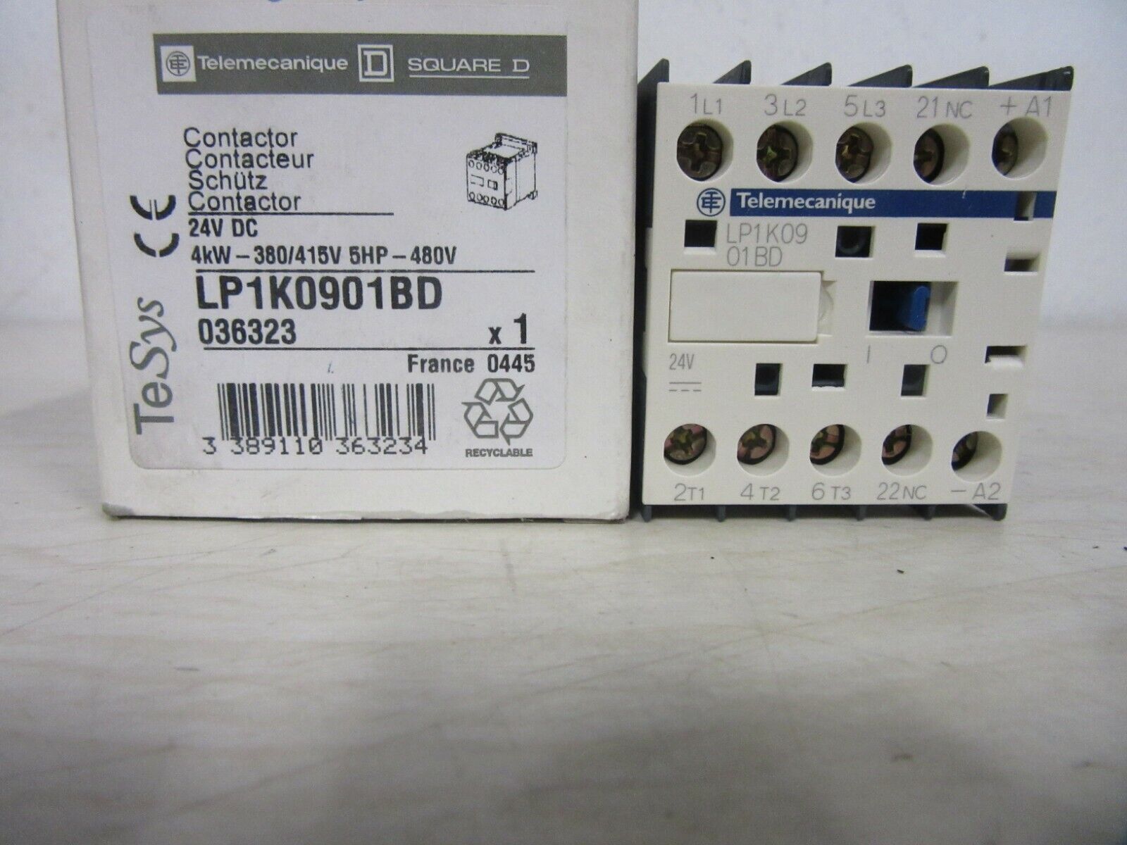 Telemecanique LP1K0901BD Schütz 24V DC 4kW-380/415V 5HP-480V Contactor