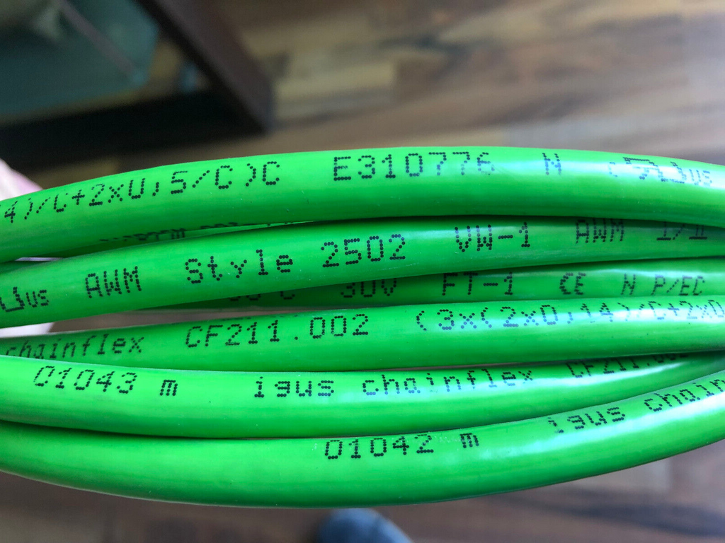 Kabel igus chainflex Länge: 6,6 m, Daten siehe Fotos: AWM Style 2502