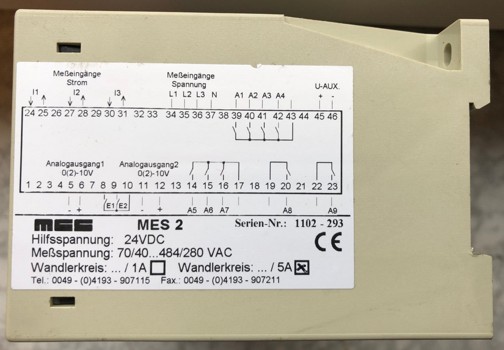 MES MES2 Strom- und Spannungsüberwachung