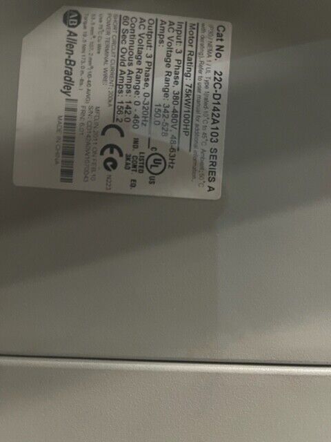Allen-Bradley Powerflex 400 Cat No. 22C-D142A103 Serie A 75KW plus Filter