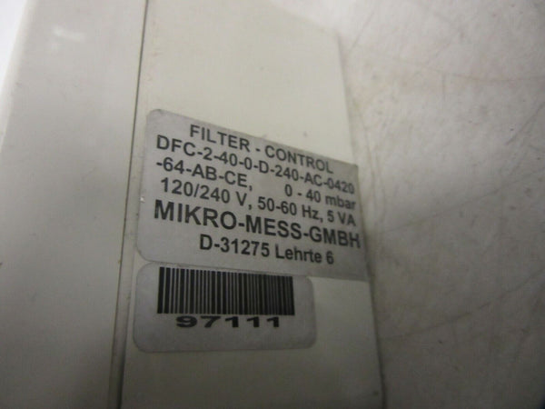 Mikro-Mess Filter-Control DFC-2-40-0-D-240-AC-0420-64-AB-CE 0-40 mbar