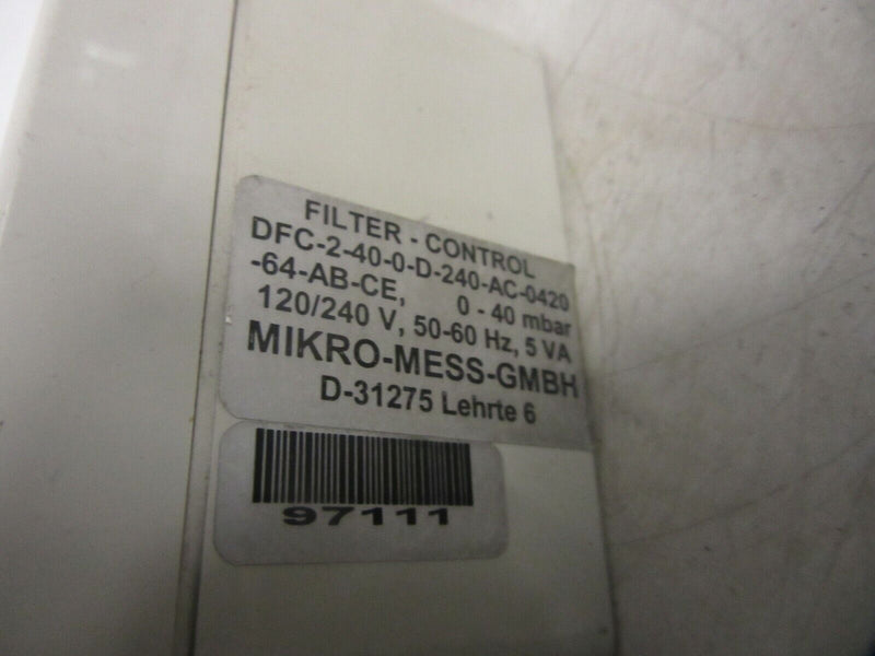 Mikro-Mess Filter-Control DFC-2-40-0-D-240-AC-0420-64-AB-CE 0-40 mbar
