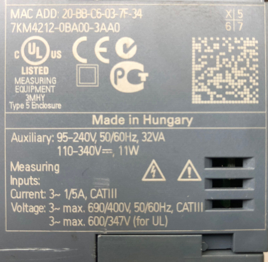 Siemens Sentron Messgerät PAC4200 7KM4212-0BA00-3AA0
