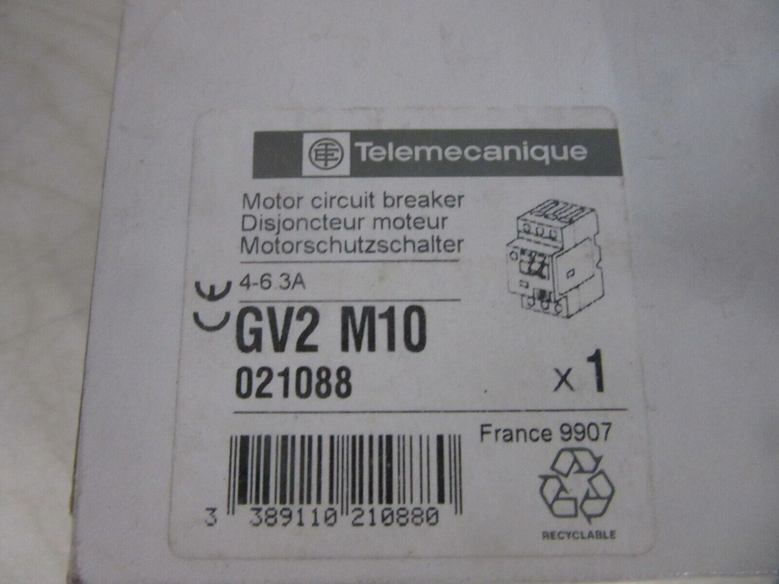 Telemecanique  GV2M10  Motorschutzschalter 4-6,3A