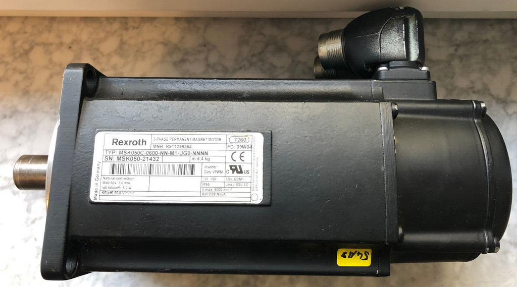 Rexroth R911298364 MSK050C-0600-NN-M1-UG0-NNNN 3-Phase Permanent Magnet Motor