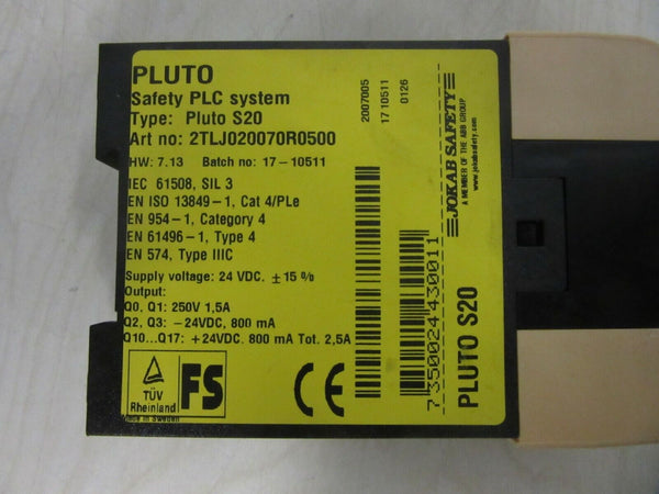 JOKAB SAFETY Pluto S20 SAFETY PLC SYSTEM Art No. 2TLJo20070R0500