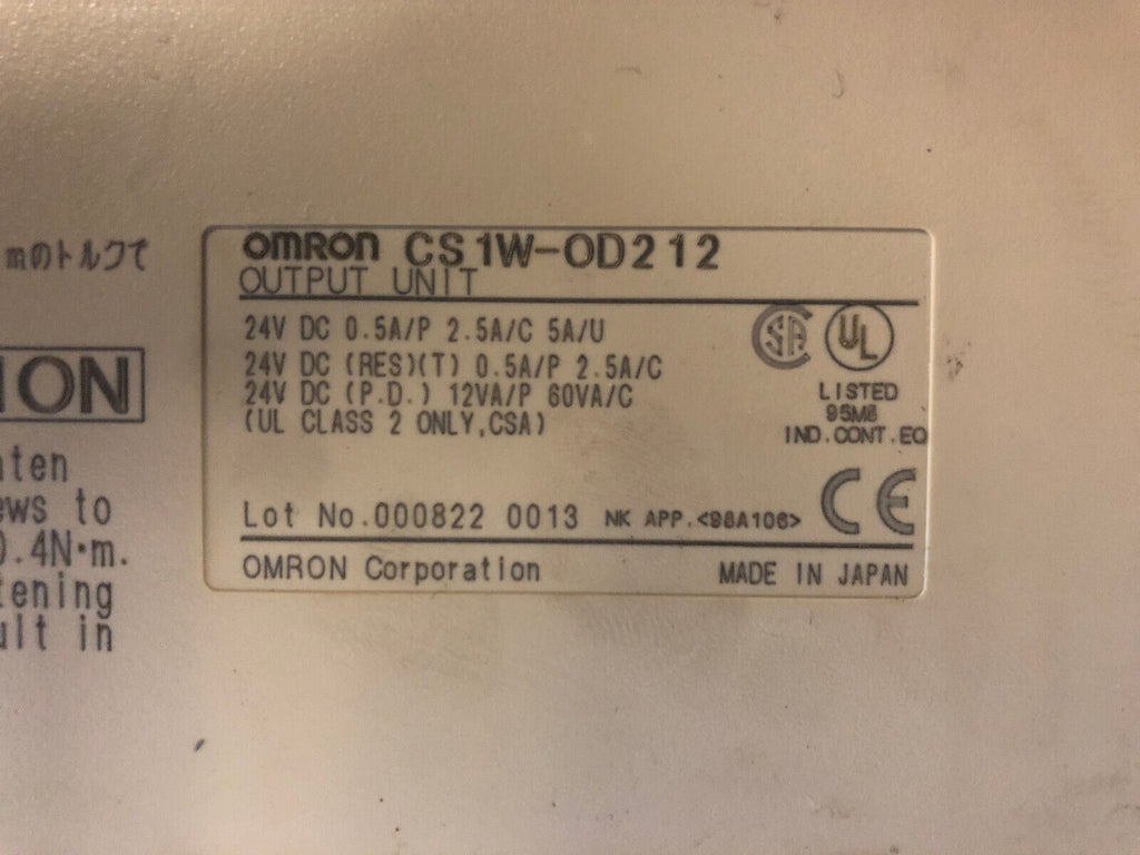 OMRON CS 1W-0D212 Output Unit
