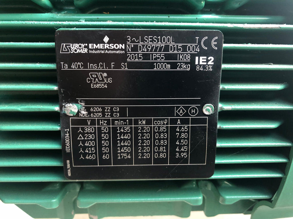 Emerson Antriebseinheit 2,2 KW 6206 ZZ03  mit BSI BS18P