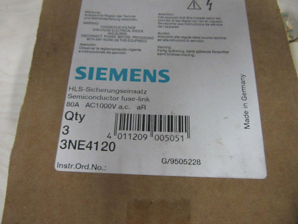 Siemens HLS-Sicherungseinsatz  fuse-link 3x 3NE4120 80A