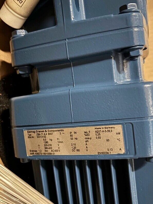 Demag Gear Motor ZBA71A4 B007  gear AME20TD Bauform m0-11-3-35,0