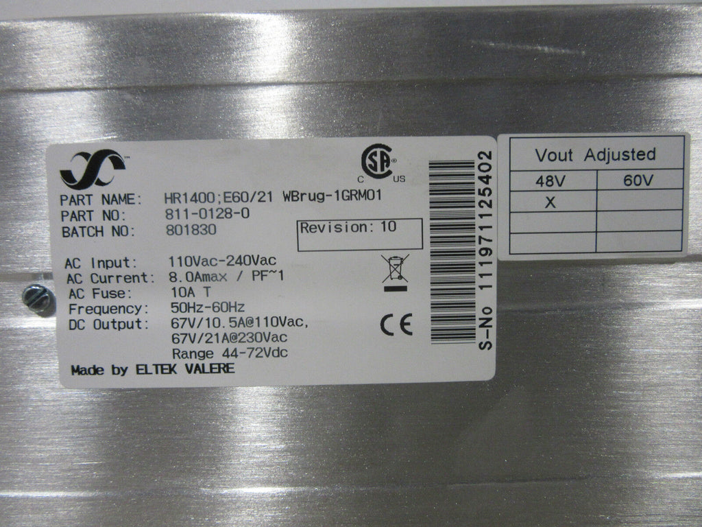 Eltek Valere HR1400; E60/21 AC Input: 110Vac-240Vac Gleichrichter