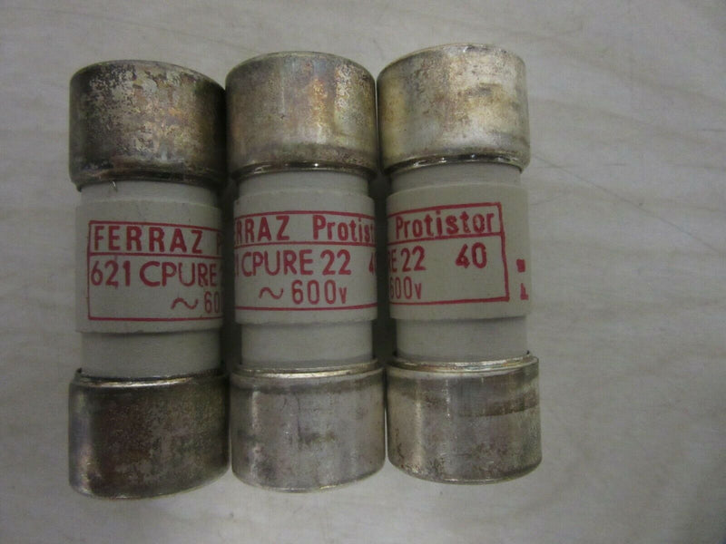 Ferraz Shawmut 621 CPURE22 40 Protistor 22x58 cylindrical fuse 600V, 40A -3pcs-