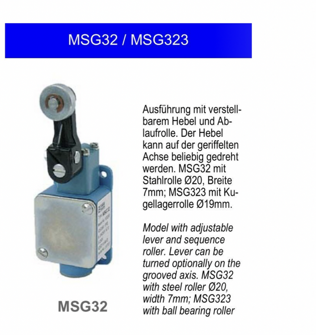 Zander Aachen Positionsschalter MSG32