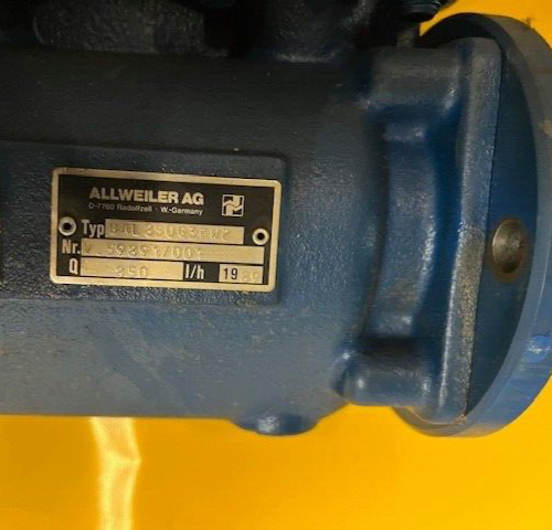 Allweiler Pumpe Typ BAL850G3FW2. 850l/h
