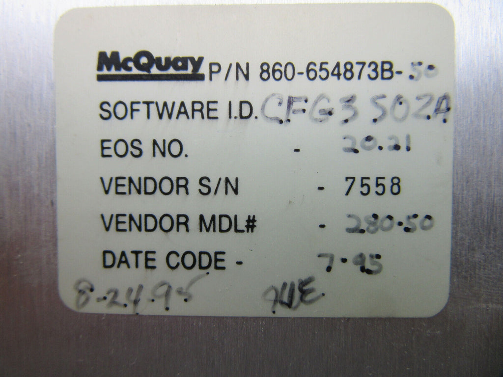 McQUAY Chiller Port Platine 860-654873B used