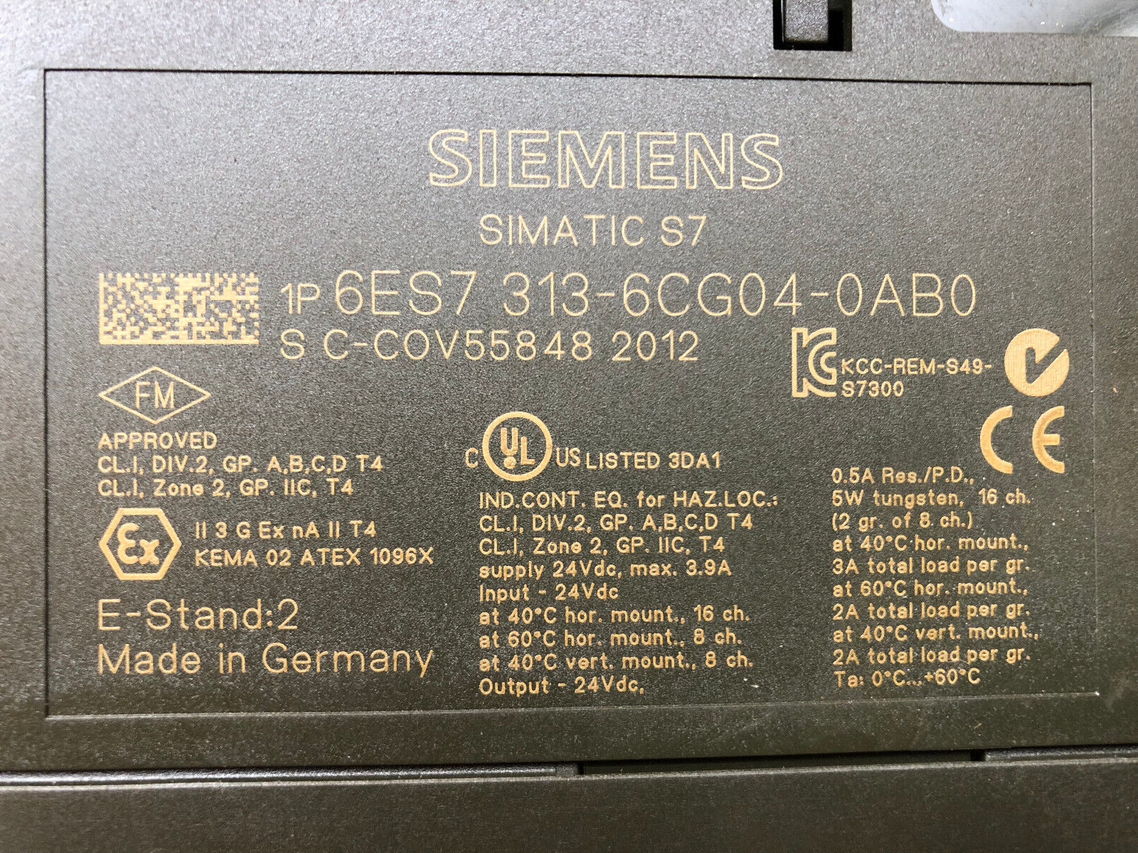 Siemens Simatic S7-300 CPU313C-2DP  6ES7 313-6CG04-0AB0