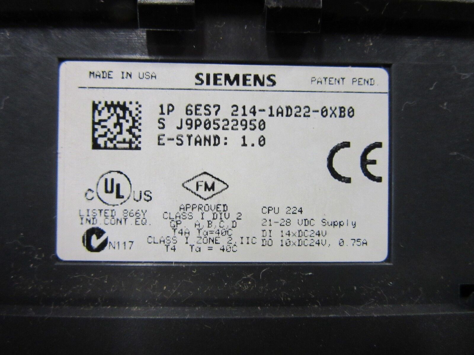 Siemens 1P 6ES7 214-1AD22-0XB0 -used-