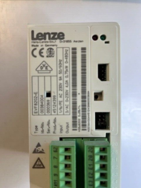 Lenze Frequenzumrichter Type: EVF8202-E  Id.-No. 00384004 0,75Kw