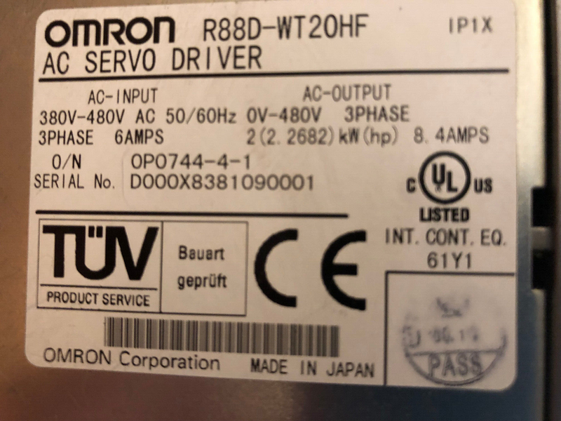 OMRON AC Servo Driver R88D-WT20HF