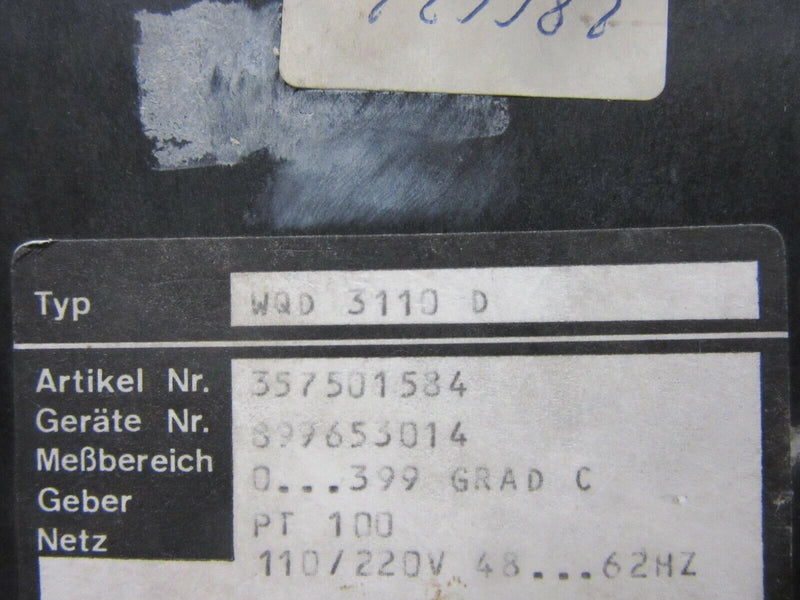 Digitemp Q Single Temperiertechnik Typ WQD 3110 D 0...399 Grad C