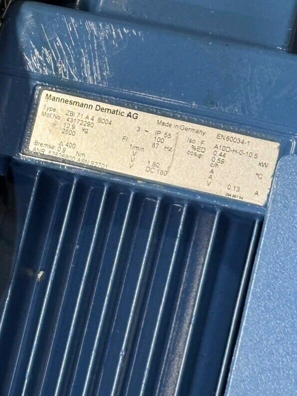 Demag  Motor ZBI 71A4 B004 INDRIVE DIF-5-005 M-4000-00 MDC I/O
