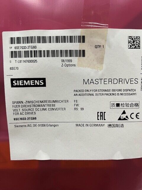 Siemens 6SE7033-2TG60 MASTERDRIVES OVP