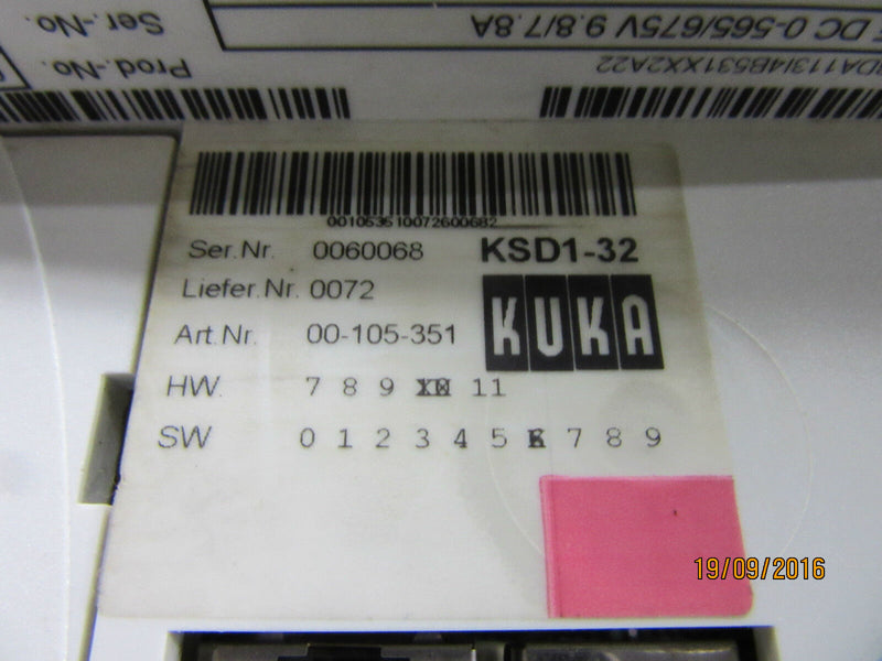 KUKA KSD1-32 E93DA113I4B531 Kuka No.: 00-105-351