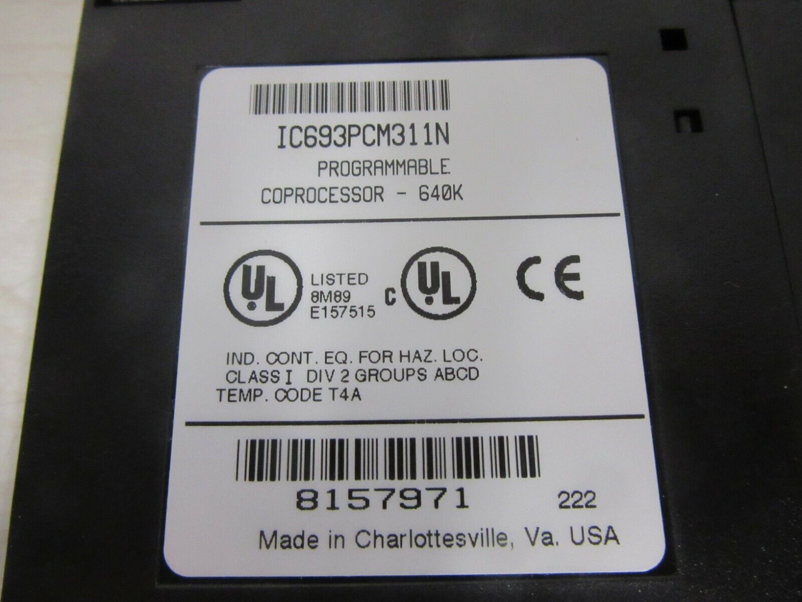 GE FANUC IC693PCM311N Programmable Coprocessor - 640K