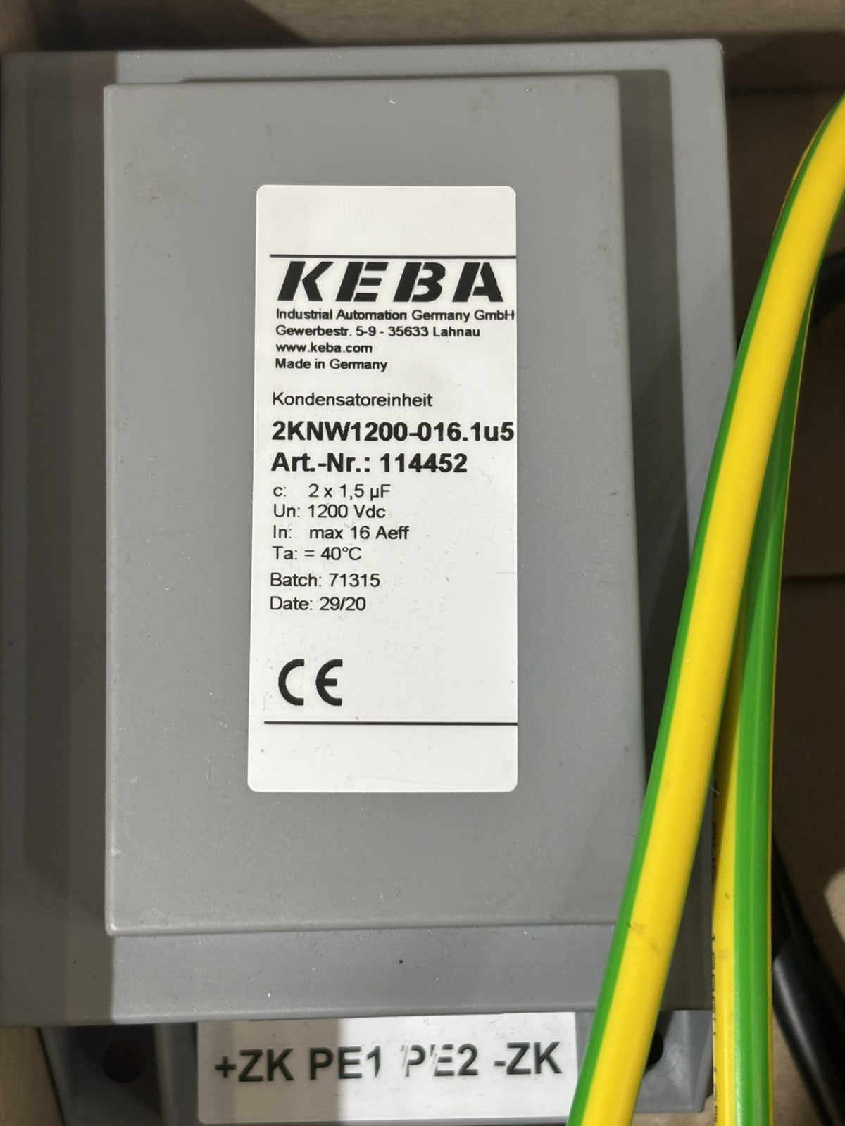 KEBA 2KNW1200-016.1u5 Kondensatoreinheit
