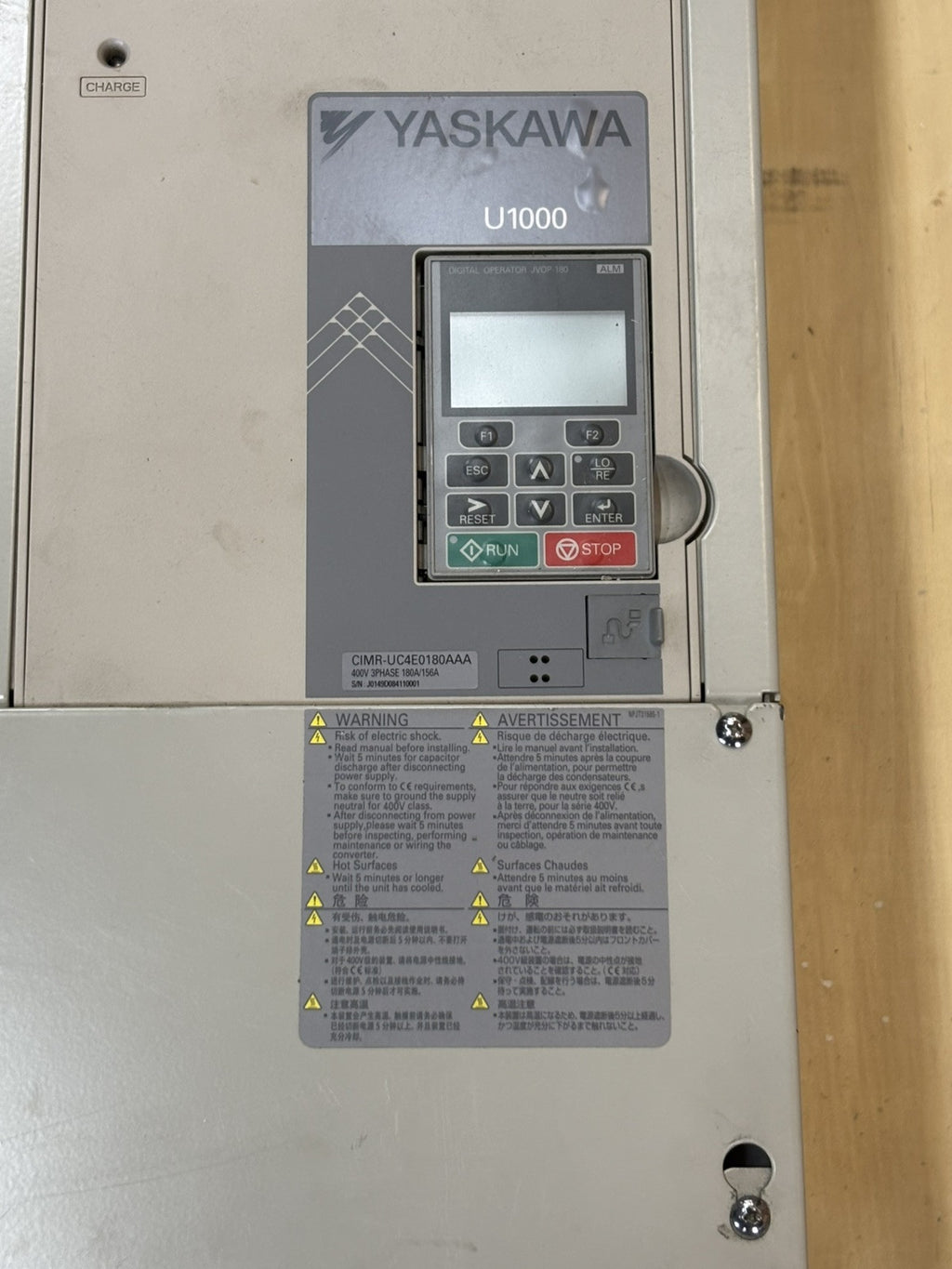 YASKAWA U1000 CIMR-UC4E0180AAA 400V 3PHASE 180A REV:A 90KW Inverter