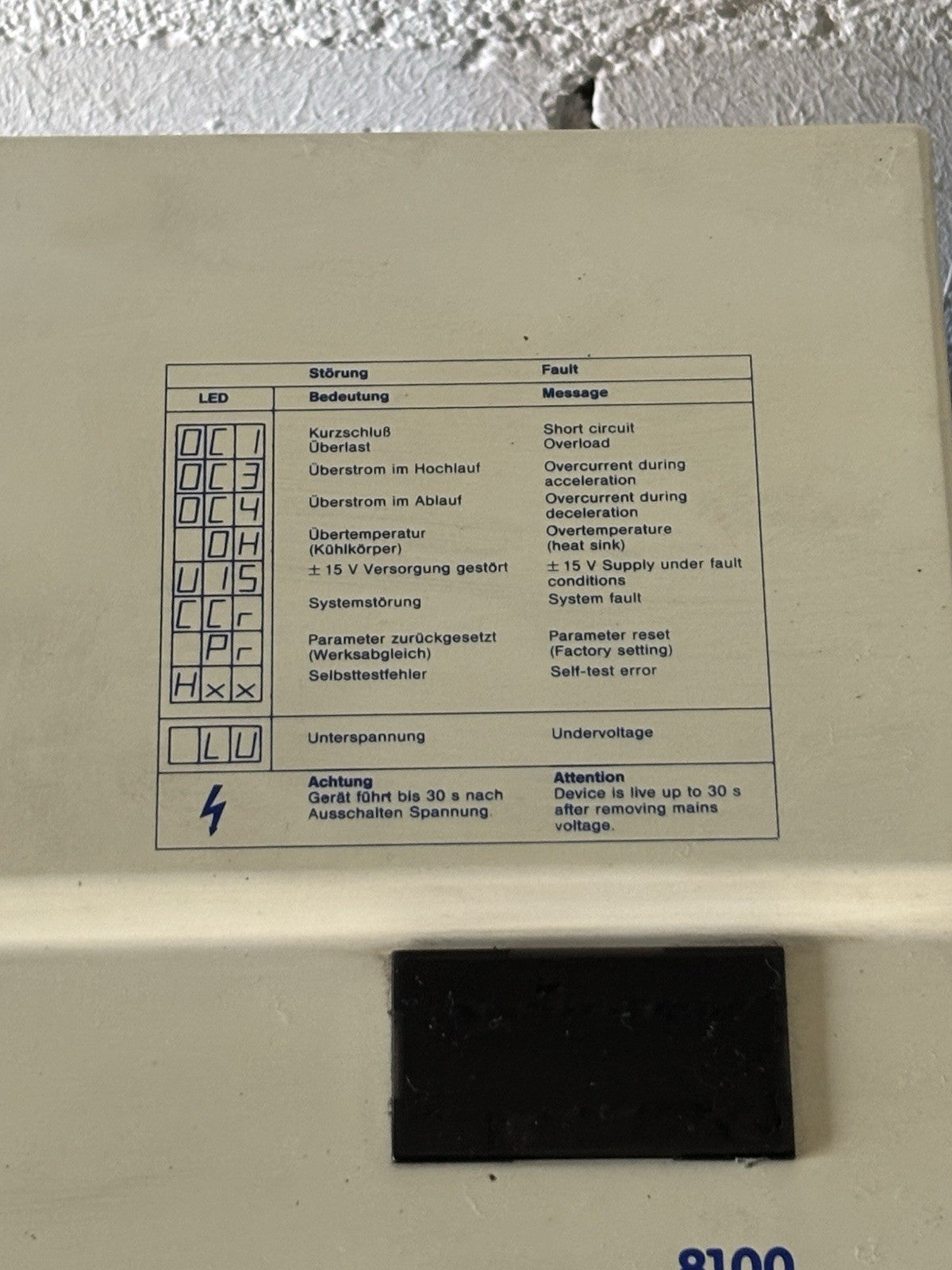 LENZE 8100 8106_E.3C.11 Frequenzumrichter Inverter 220/240V 17A