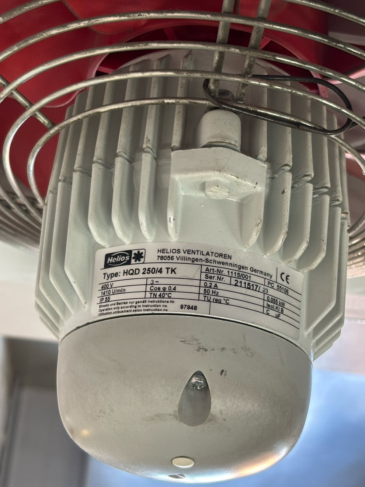 Helios Ventilator Type HQD 250/4 TK 400V (36X36CM)