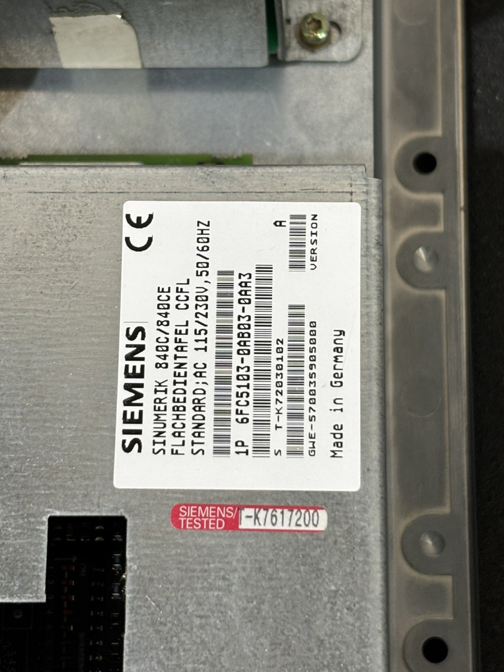 SIEMENS Sinumerik 840C/840CE 6FC5103-0AB03-0AA3 Flachbedientafel Version A