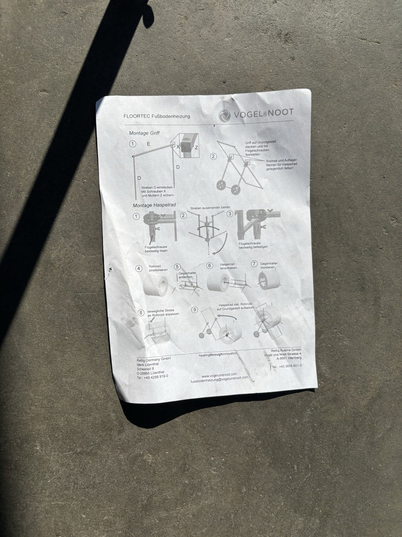 Haspel Abrollvorrichtung Vogel & Noot BROTHEABRWK00A0 VN-FLOORTEC Heizungsrohr
