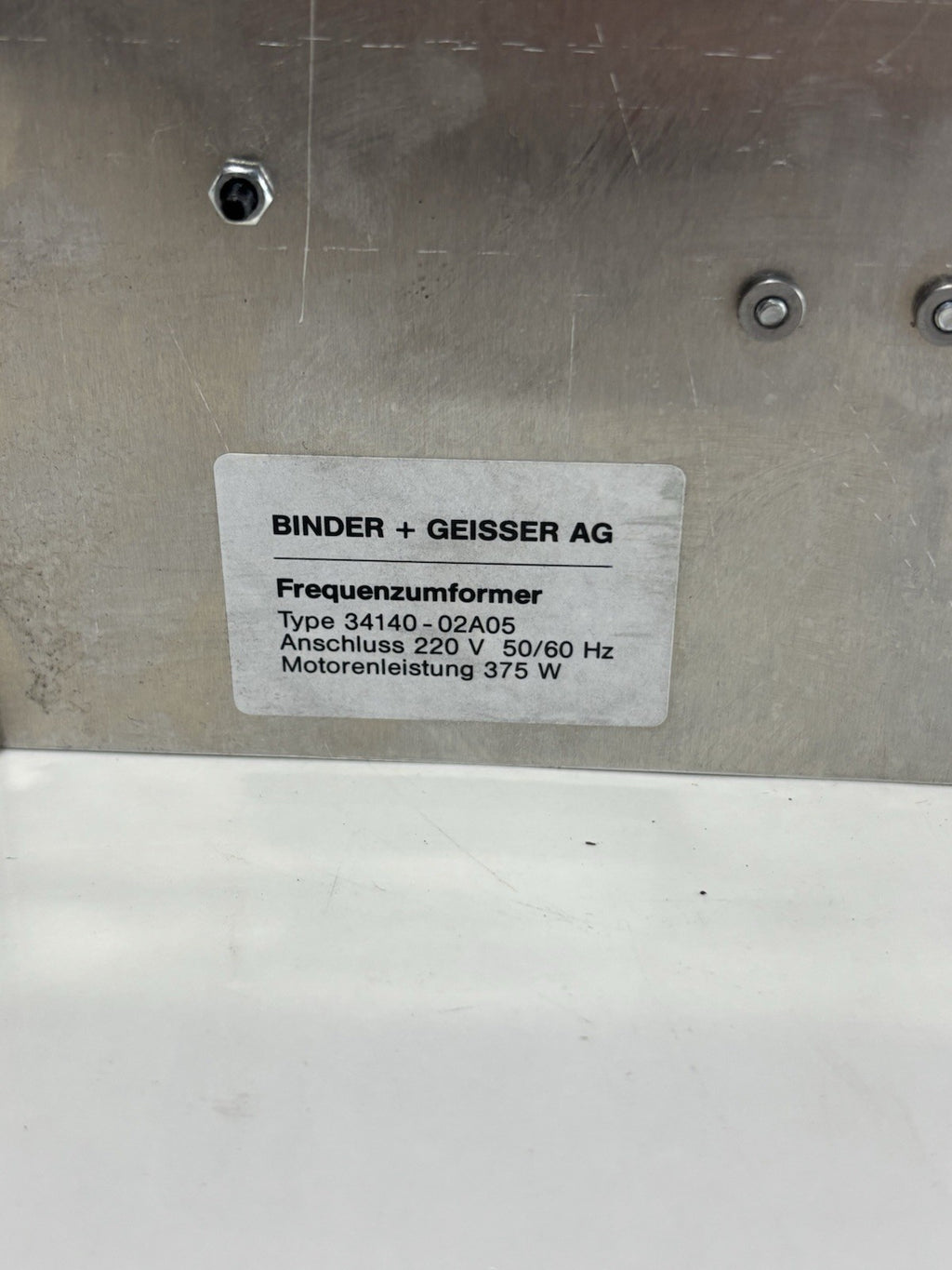 Binder + Geisser Frequenzumformer Type 34140 - 02A05 50/60 Hz 375W