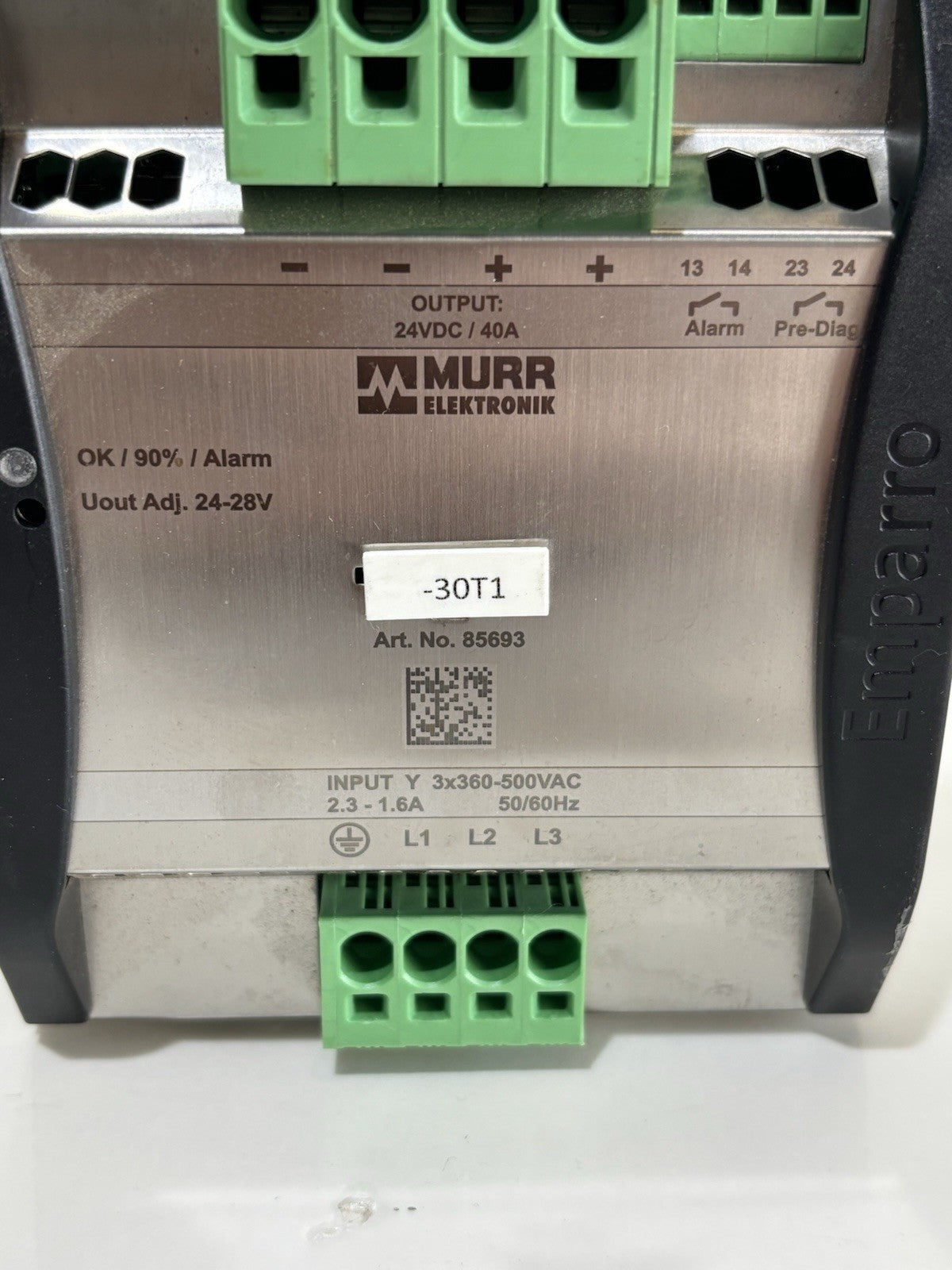 Murr Emparro 40-3x360-500/24 85693 Switch Mode Power Supply