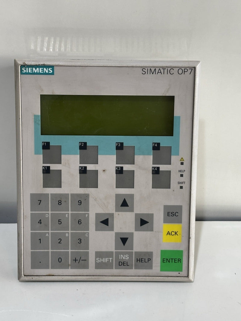 Siemens Operator Panel 6AV3 607-1JC20-0AX1 Simatic OP7 7-DP - Shell broken