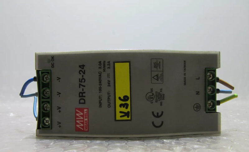 Mean Well DR-75-24 Input: 100-240VAC Output: 24V Netzteil